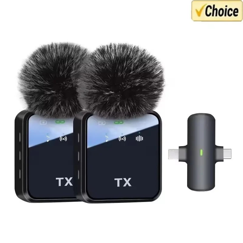 Microphone Sans Fil 3 en 1 iPhone & Android – Portée 100m (328ft) – Mini Micro Professionnel pour Interview & Vlog